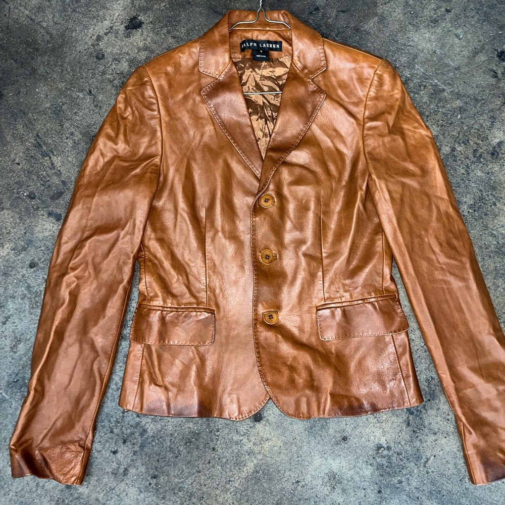 Ralph Lauren Women's Brown Lambskin Blazer
